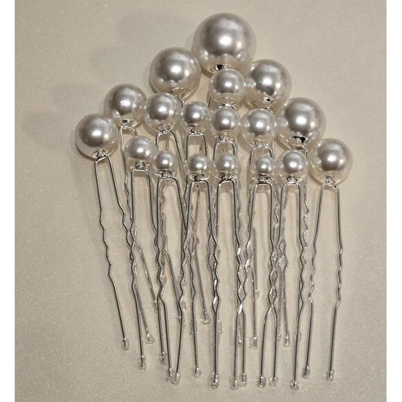 New Premier handmade bridal hair pin silver tone 18 pcs with SOFT ENDS - Picture 2 of 3